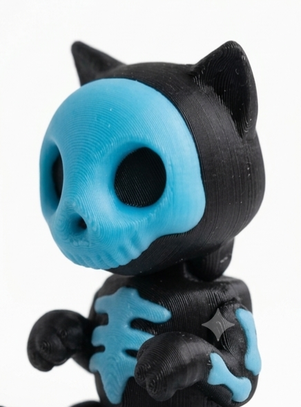 Skeleton Kitten (Blue & Orange) - Image 4