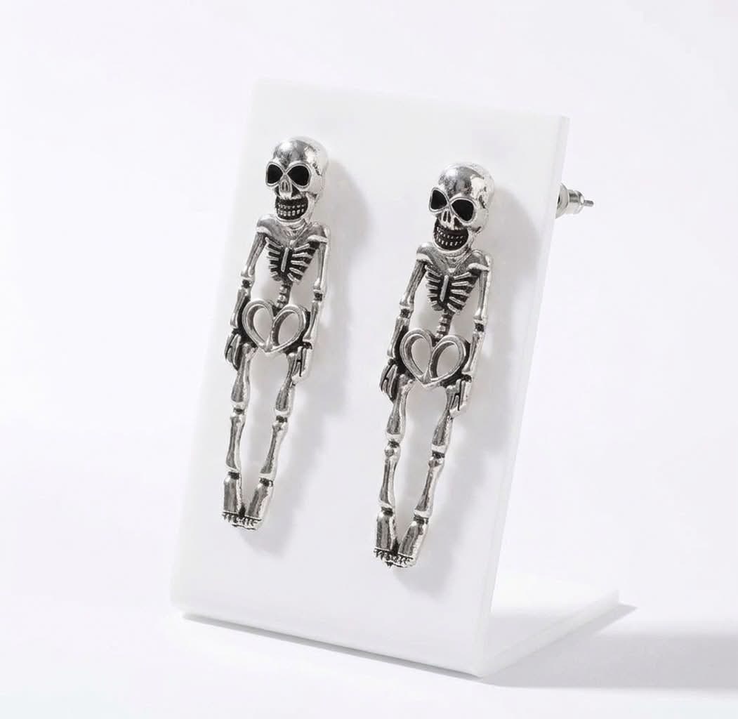 Gothic Skeleton Full Body Stud Earrings