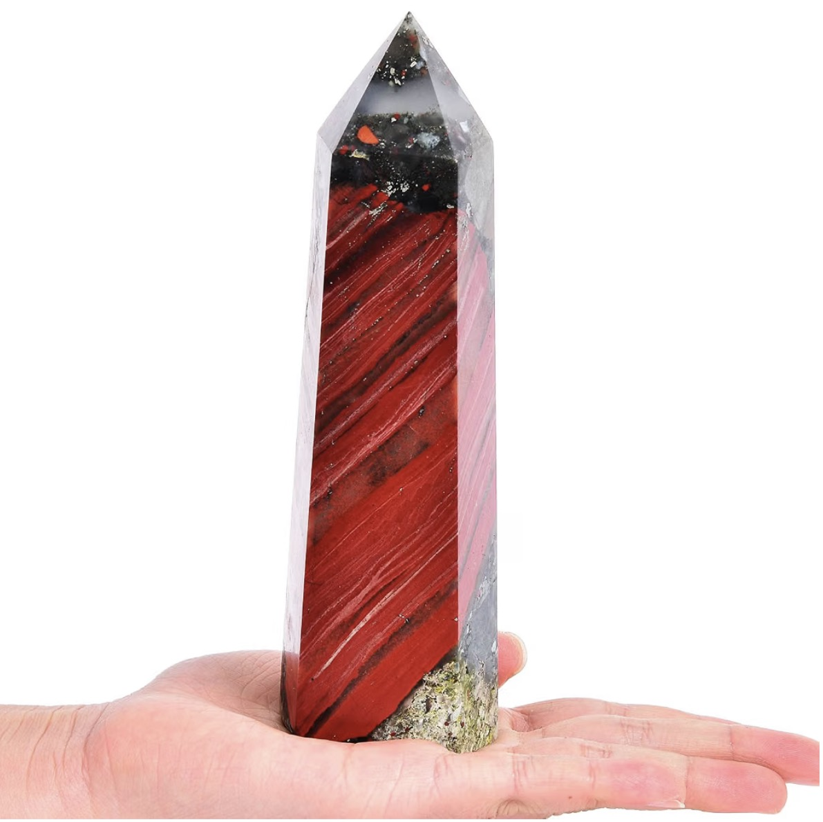 African Bloodstone Obelisk Crystal Wand - Image 2