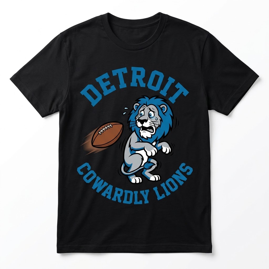 Detroit Cowardly Lions" Graphic Tee (this-is-not-ok.com) By CaddyMeng