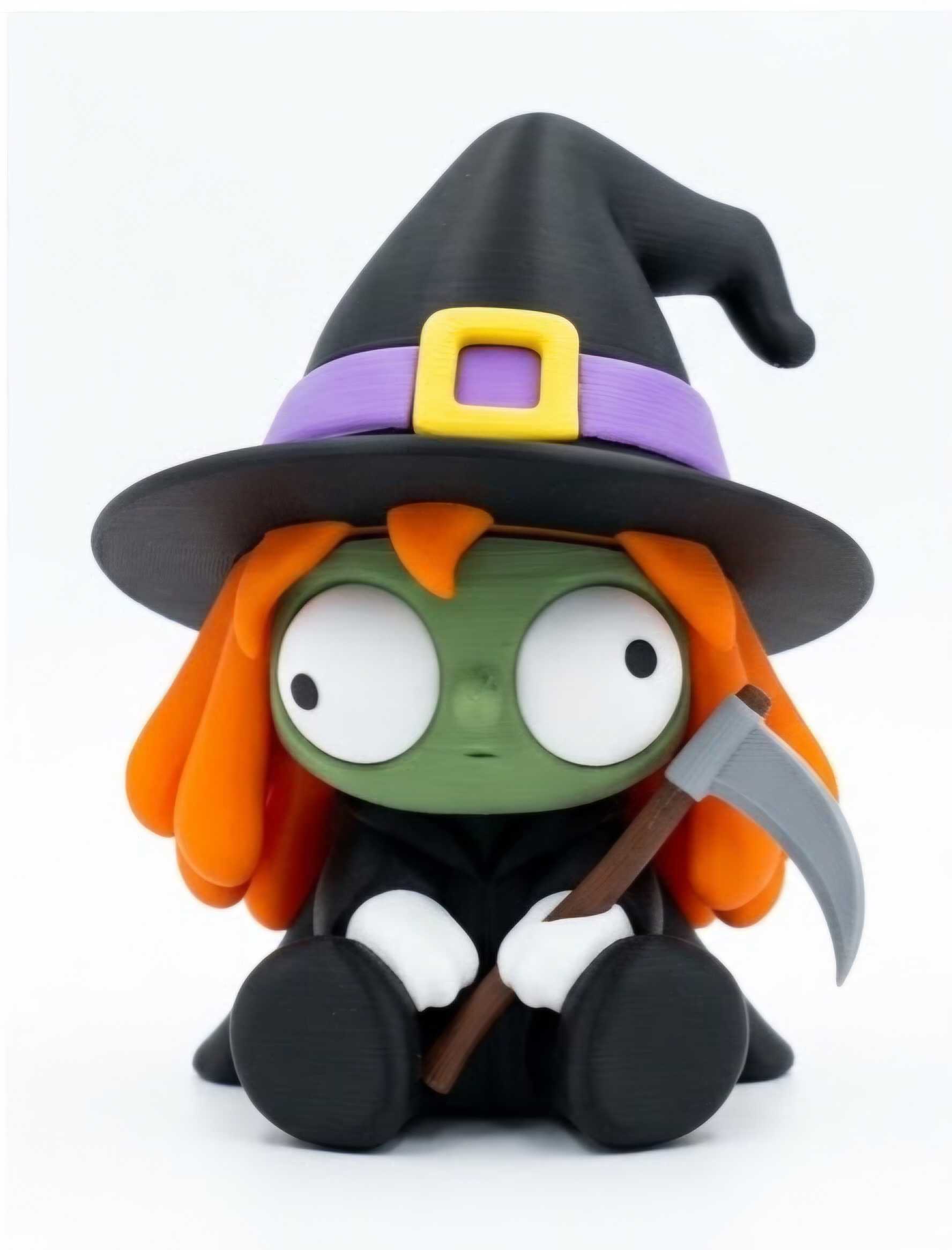 Googly-Eyed Witch Figure — 3D Printed with Googly Eyes