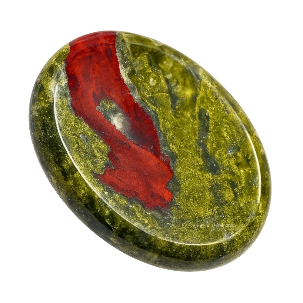 Polished Dragon Bloodstone Palm Stone: Green & Red Crystal Gemstone - Image 2