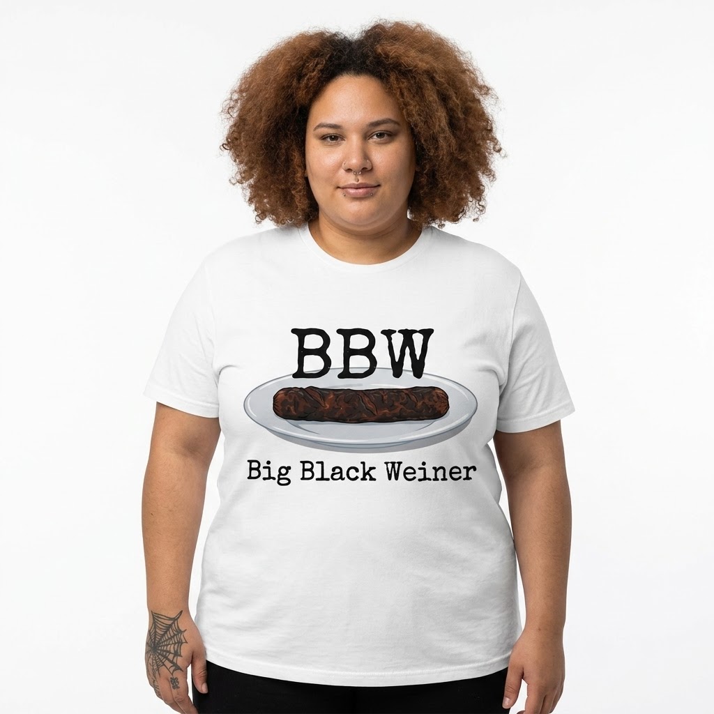 BBW (Big Black Weiner) Graphic Tee (This-Is-Not-Ok.com - By CaddyMeng) - Image 4