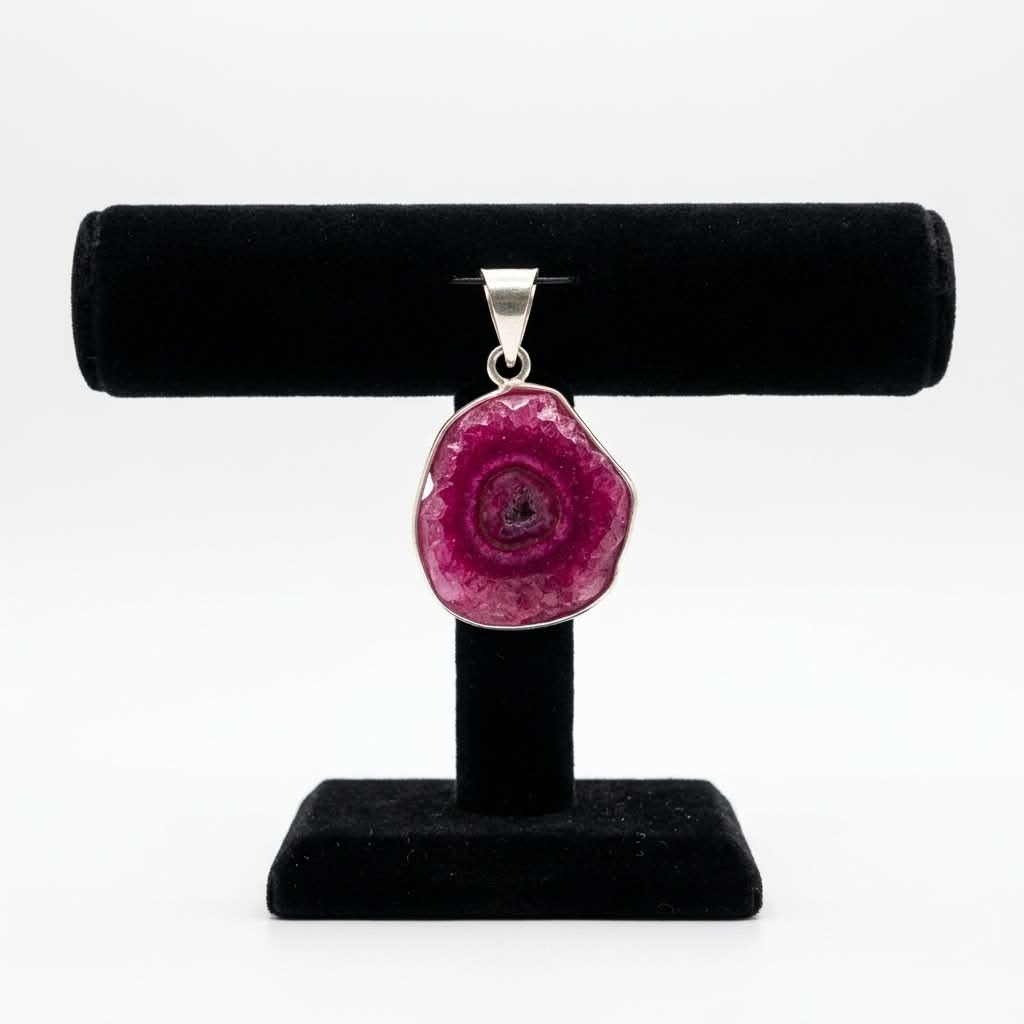 New Artisan Hot Pink Solar Quartz 925 Sterling Silver 2.36” OOAK