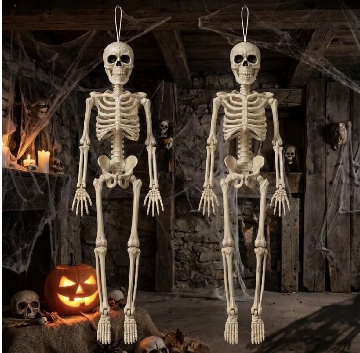 16-Inch Posable Halloween Skeletons (Pack of 2) – Weather-Resistant - Image 3