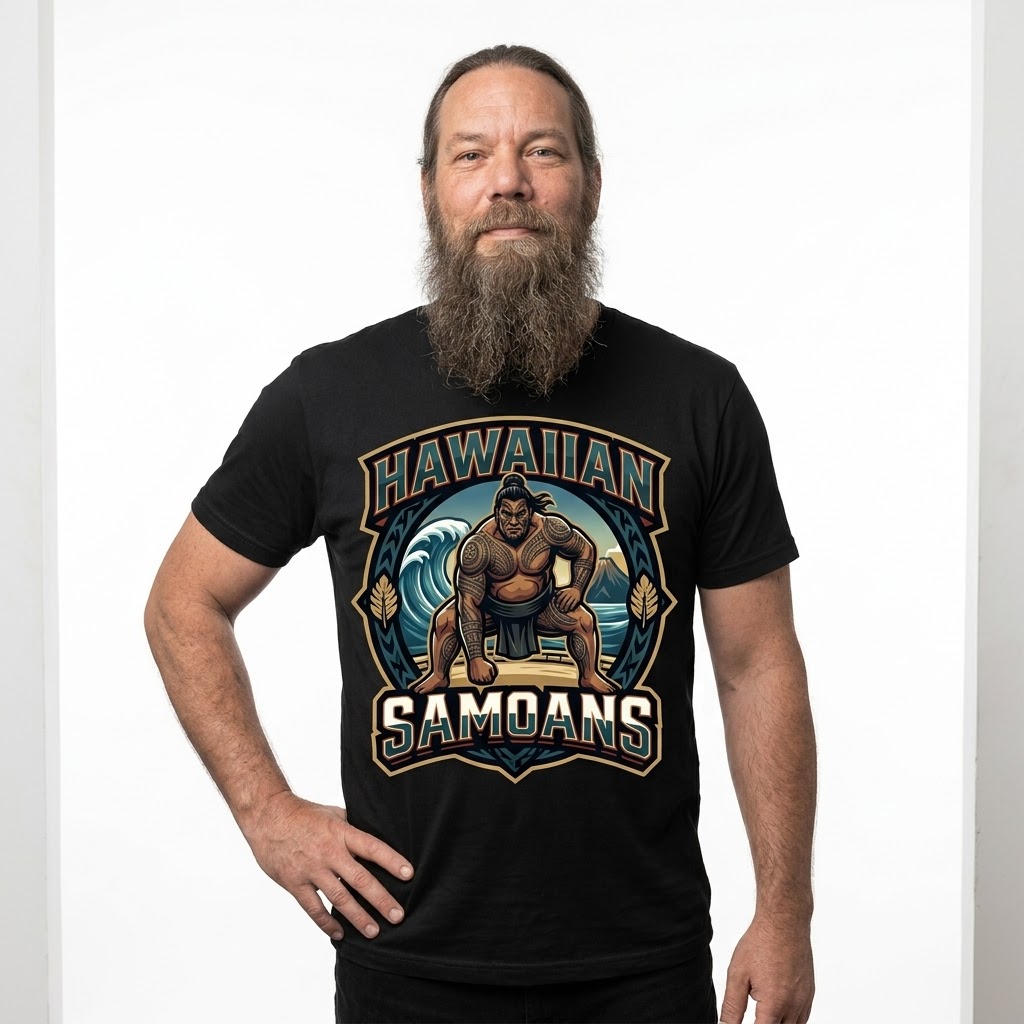 Hawaiian Samoans Heavyweight Graphic Tee – Island Football Fan Edition  (this-is-not-ok.com) By CaddyMeng - Image 4
