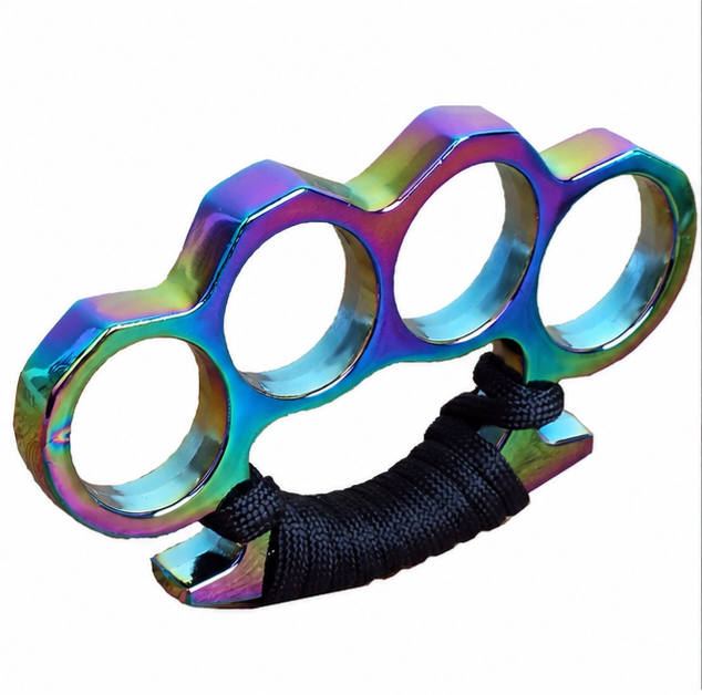 Rainbow Iridescent 3D-Printed Knuckles with Cord Grip
