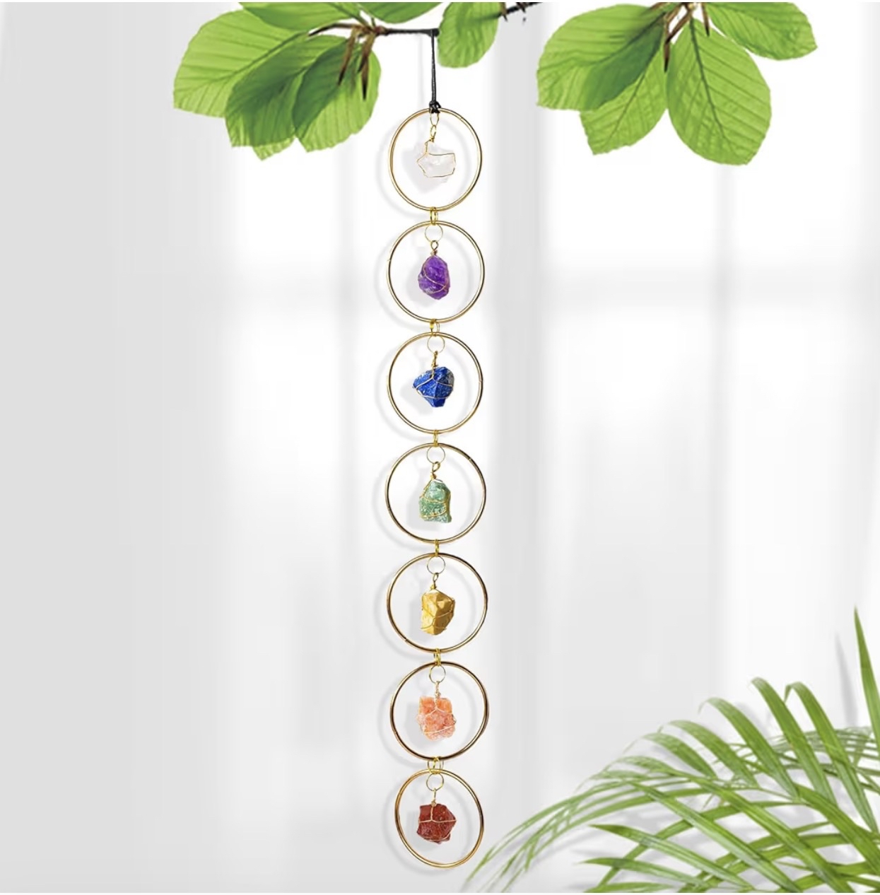 Natural Raw Crystal Stone 7 Chakras Hanging Wall Decor Outside/Inside - Image 4