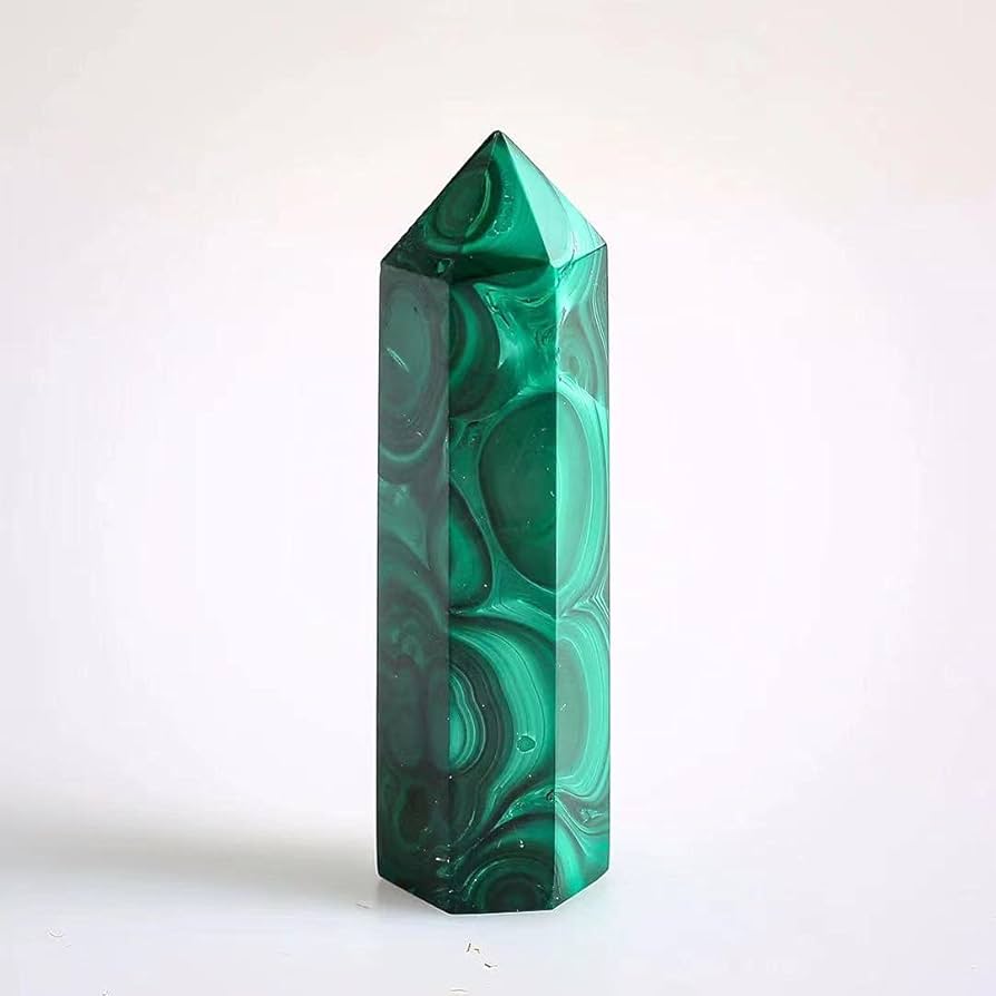 Malacite Natural Healing Crystal Tower Height 1.26*0.32” - Image 2