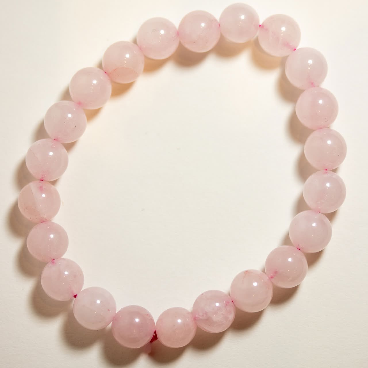 Handmade Rose Quartz Beaded Bracelet - Image 3