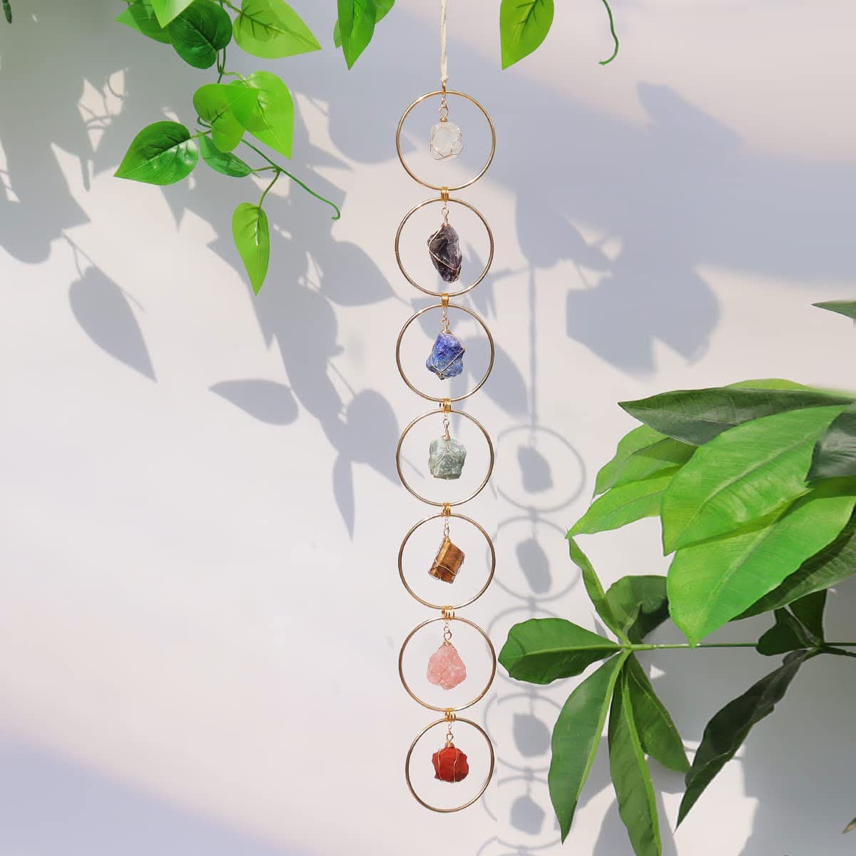 Natural Raw Crystal Stone 7 Chakras Hanging Wall Decor Outside/Inside - Image 2