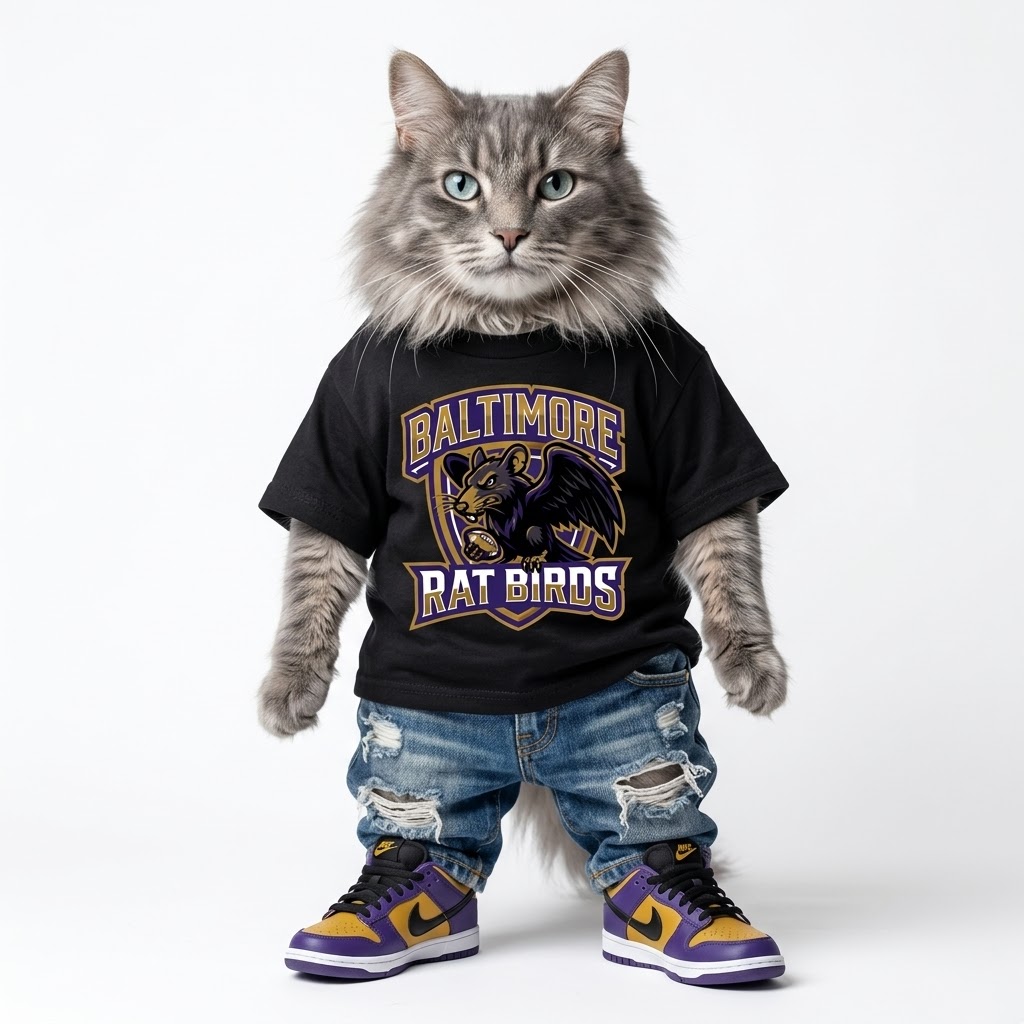 Baltimore "Rat Birds" Rivalry Graphic Tee (This-Is-Not-Ok.com) By CaddyMeng - Image 2
