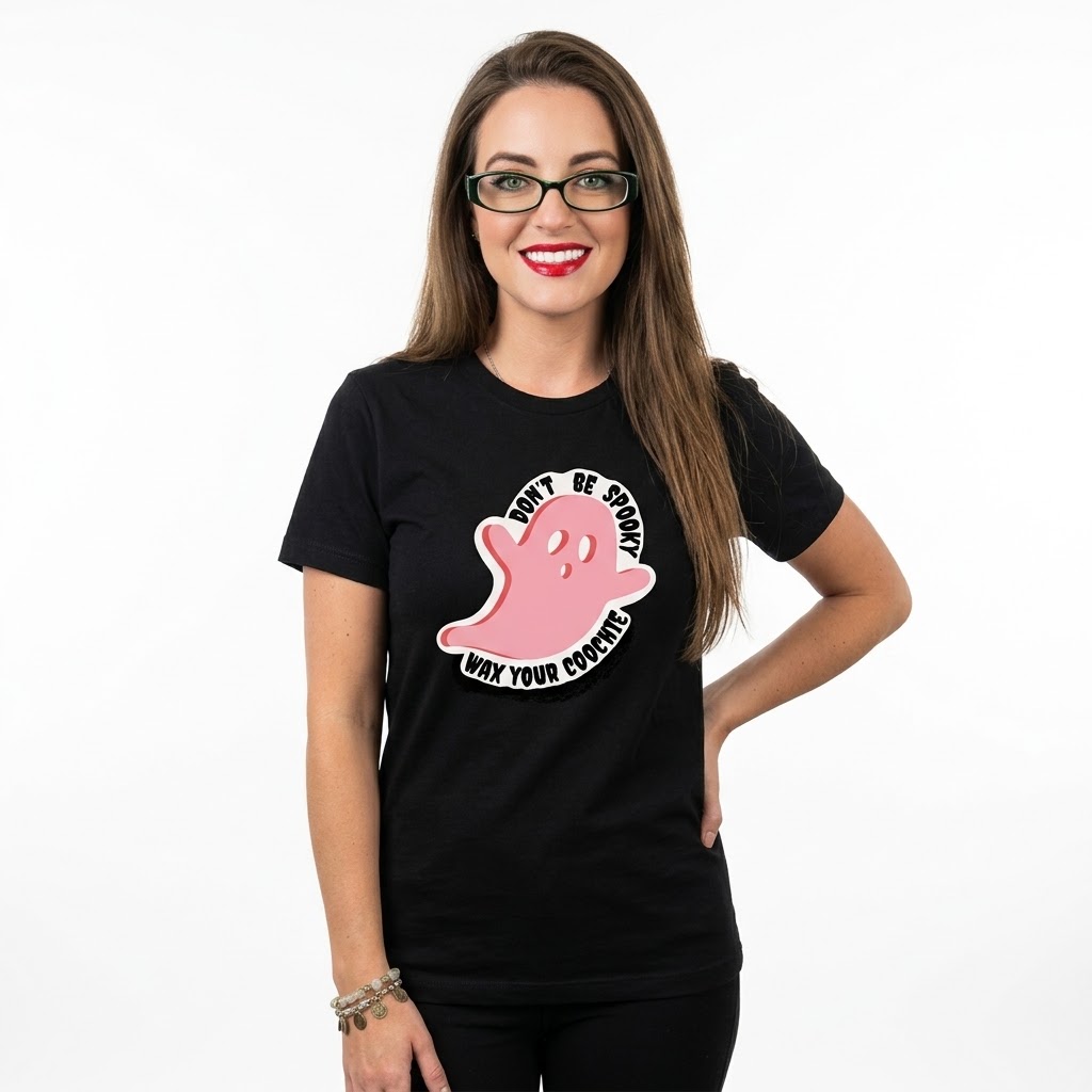 Don’t Be Spooky, Wax Your Coochie" Funny Halloween Graphic Tee By CaddyMeng - Image 2