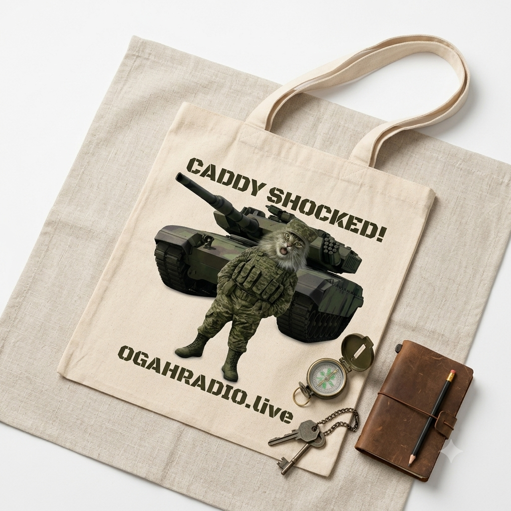 Caddy Shocked OGAHRadio.live Grocery/Beach Canvas Bag - Image 4