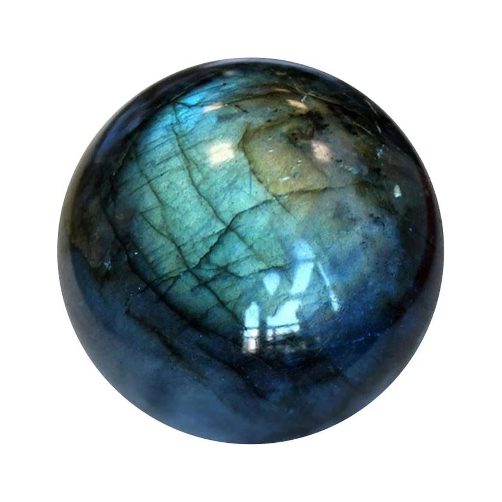 Natural Labradorite Crystal Ball, Hand Polished Iridescent Flash Gemstone Sphere