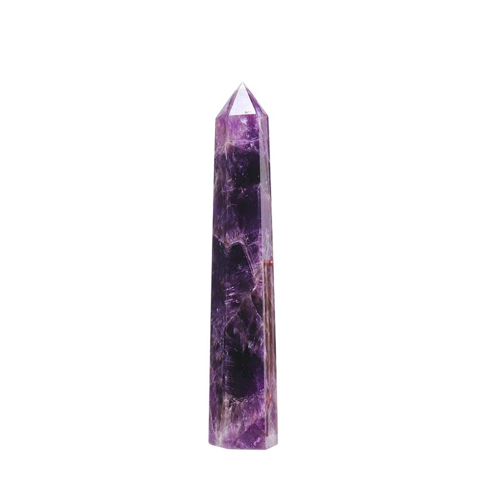 Amethyst Large Crystal Tower Natural Dream 5.9"-6.3" 6 Faceted Single Point