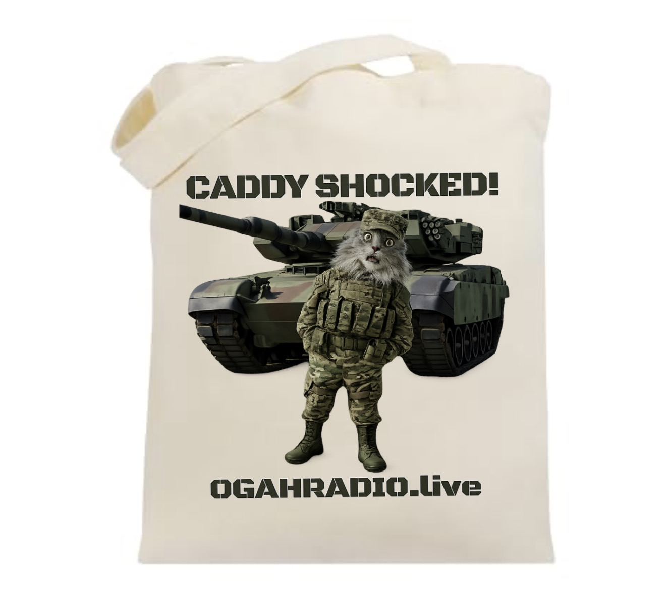 Caddy Shocked OGAHRadio.live Grocery/Beach Canvas Bag