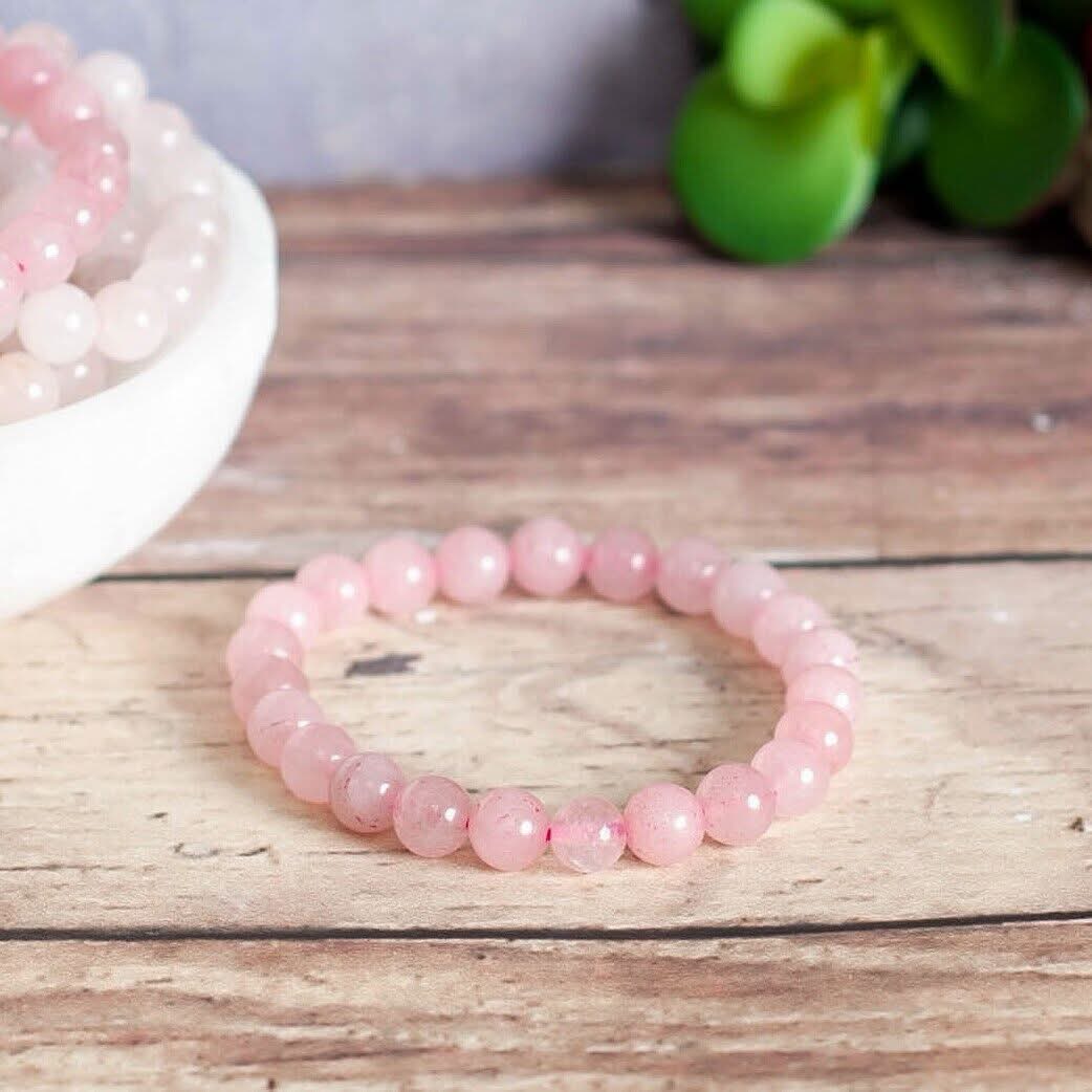 Handmade Rose Quartz Beaded Bracelet - Image 4