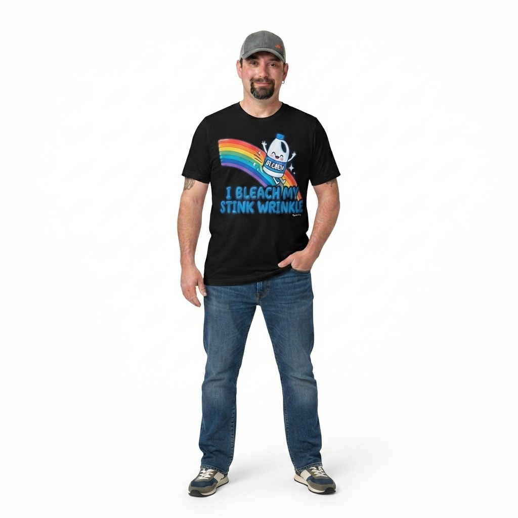 I BLEACH MY STINK WRINKLE TEE (By CaddyMeng) from ThisIsNotOkShirts S-5XL - Image 4