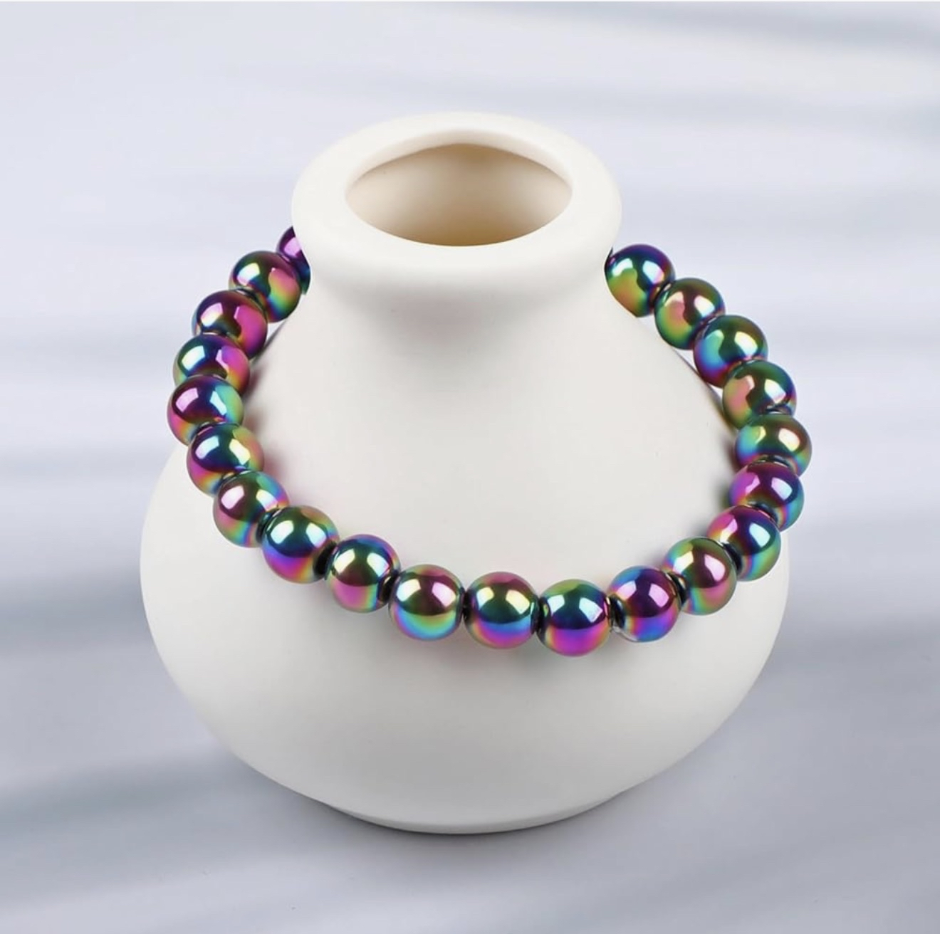 Rainbow Hematite Crystal Bracelet. 8mm - Image 2