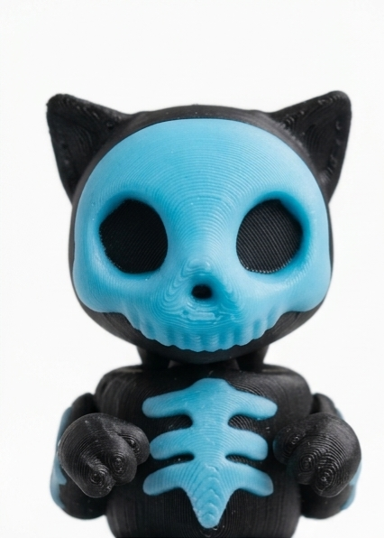 Skeleton Kitten (Blue & Orange)
