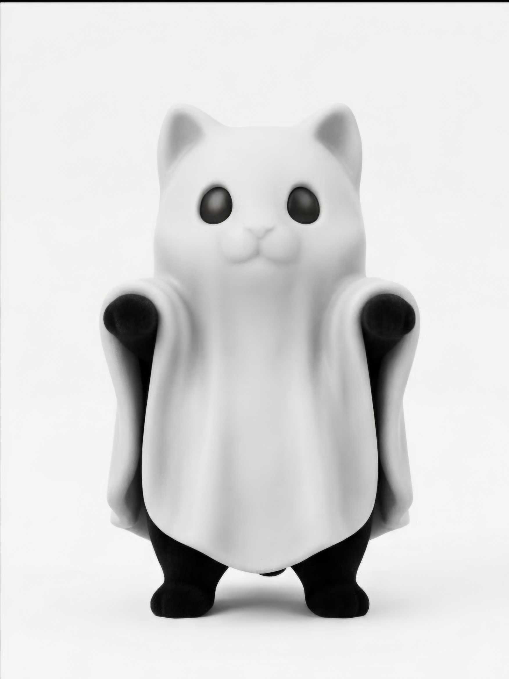 Ghost Cat Figure — Cat in a Sheet Costume, 3D Printed
