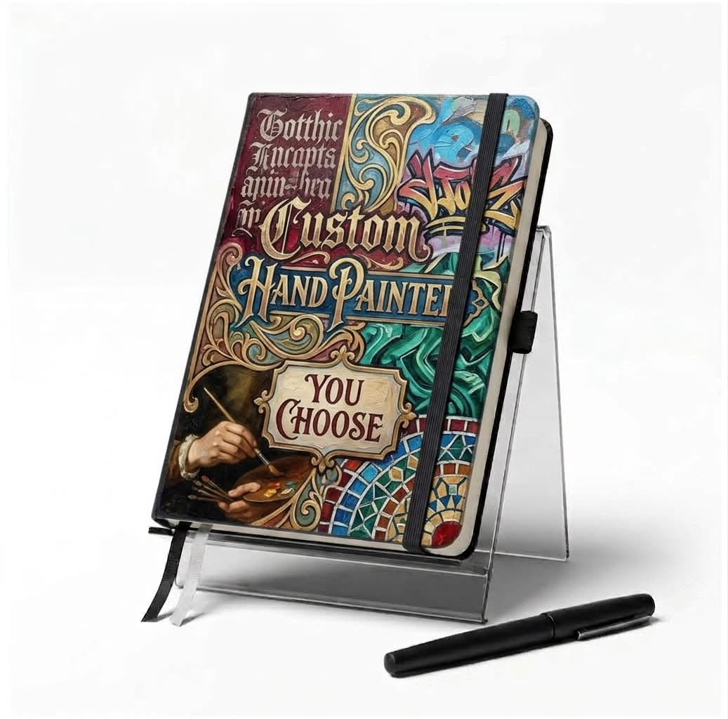Custom Hand-Painted Hardcover Journal – Made-to-Order Artwork by Nerdy