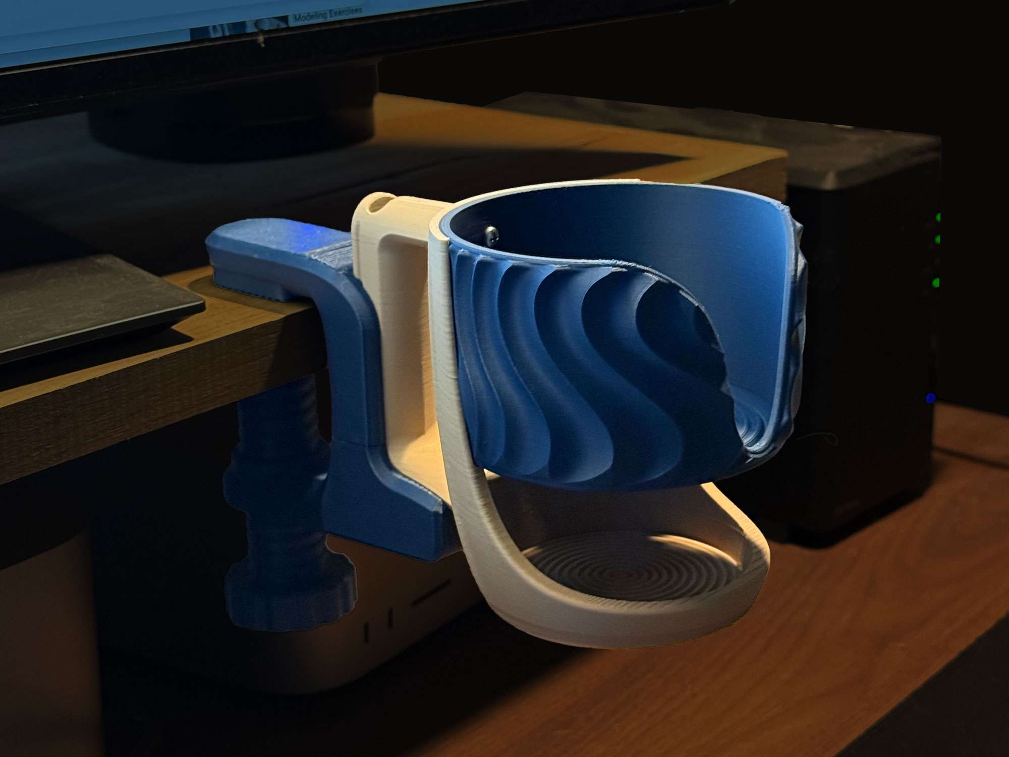 💙 3D Printed Clamp-On Desk Cup Holder - Image 3
