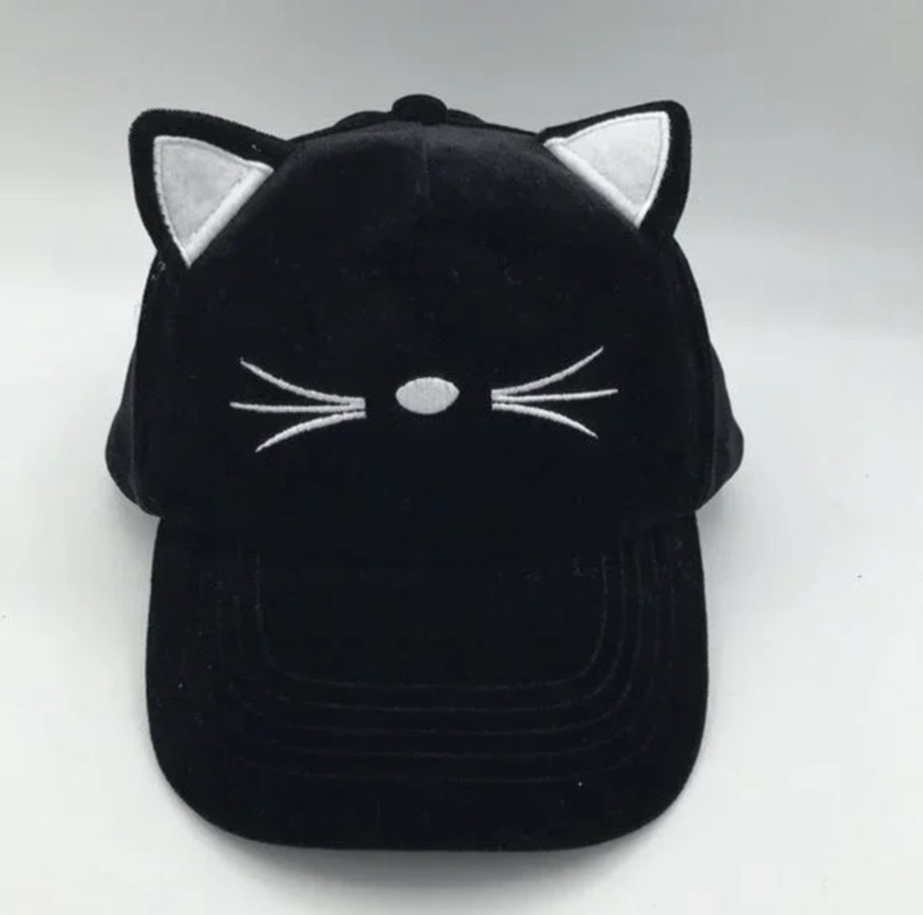 New Gentle Meow Women’s Black Baseball Cat Cap Hat With Whiskers & Ears Polar - Image 4