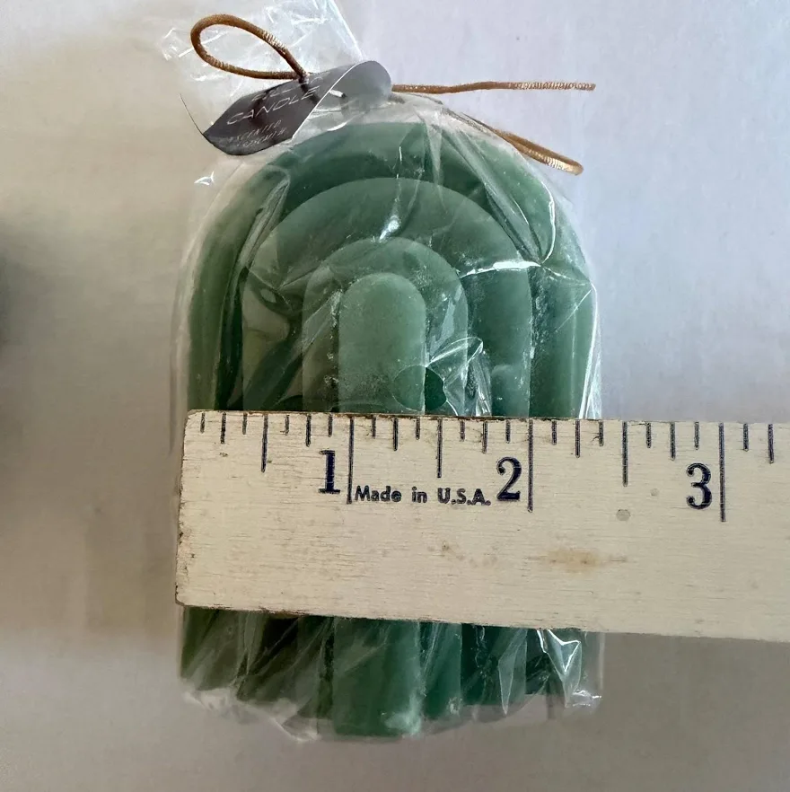 Sage Green Arch Pillar Candle (Unsented) - Image 3