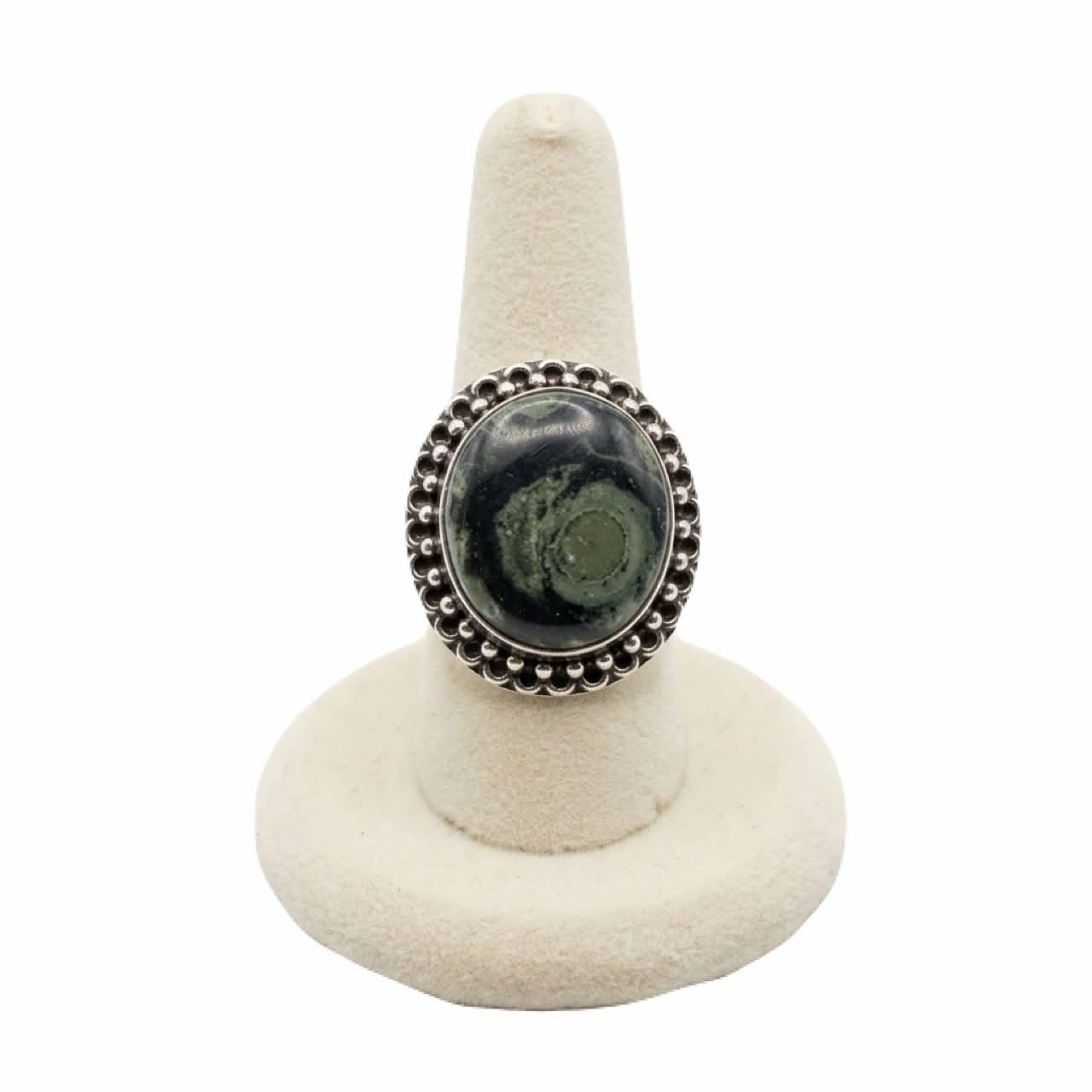 New Artisan Kambamba Jasper 925 Sterling Silver Octopus Tentacles Ring 7 OOAK