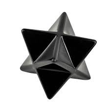 Black Tourmaline Destiny 3 Ghost Merkaba Star  Polished Palm Stone - Image 2