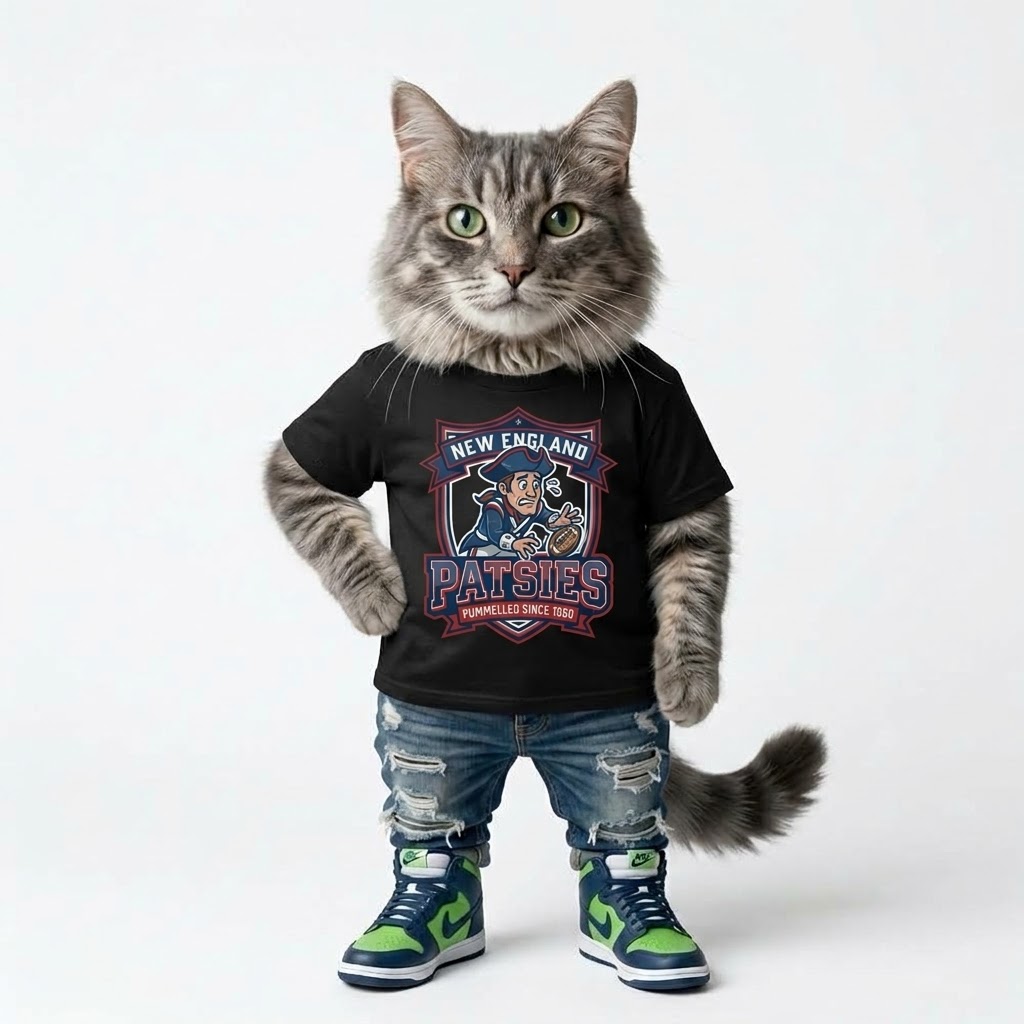 New England Patsies" Graphic Tee – Pummelled Since 1960 (this-is-not-ok.com) By CaddyMeng & Ray - Image 2