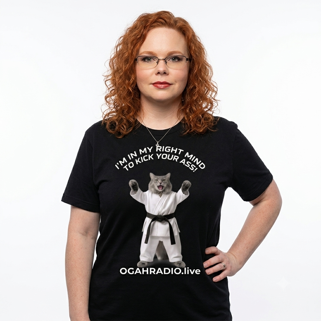 OGAHRADIO.live CaddyMeng Wahhhh Karate Tee “I’m in my right mind to kick your ass!” - Image 4