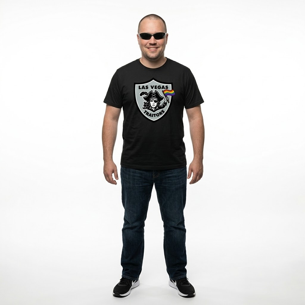 Las Vegas Traitors Pride Shield Graphic Tee (this-is-not-ok.com) By CaddyMeng - Image 4