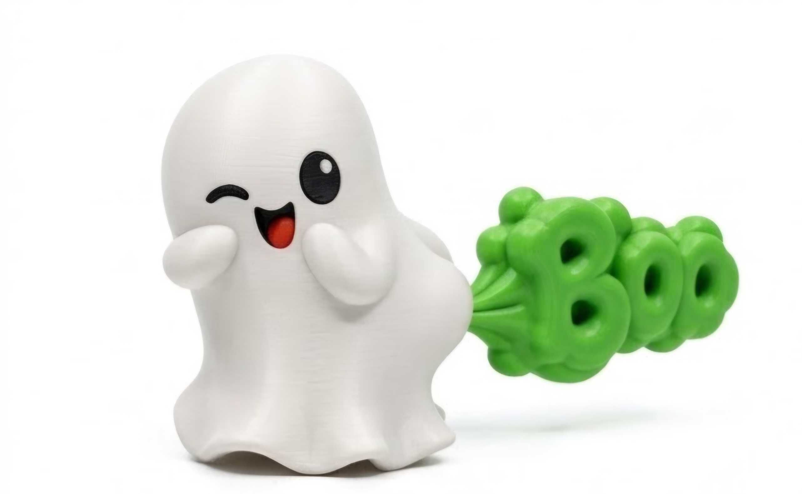 THE GHOST THAT FARTED— 3D Printed with Slime Green Text