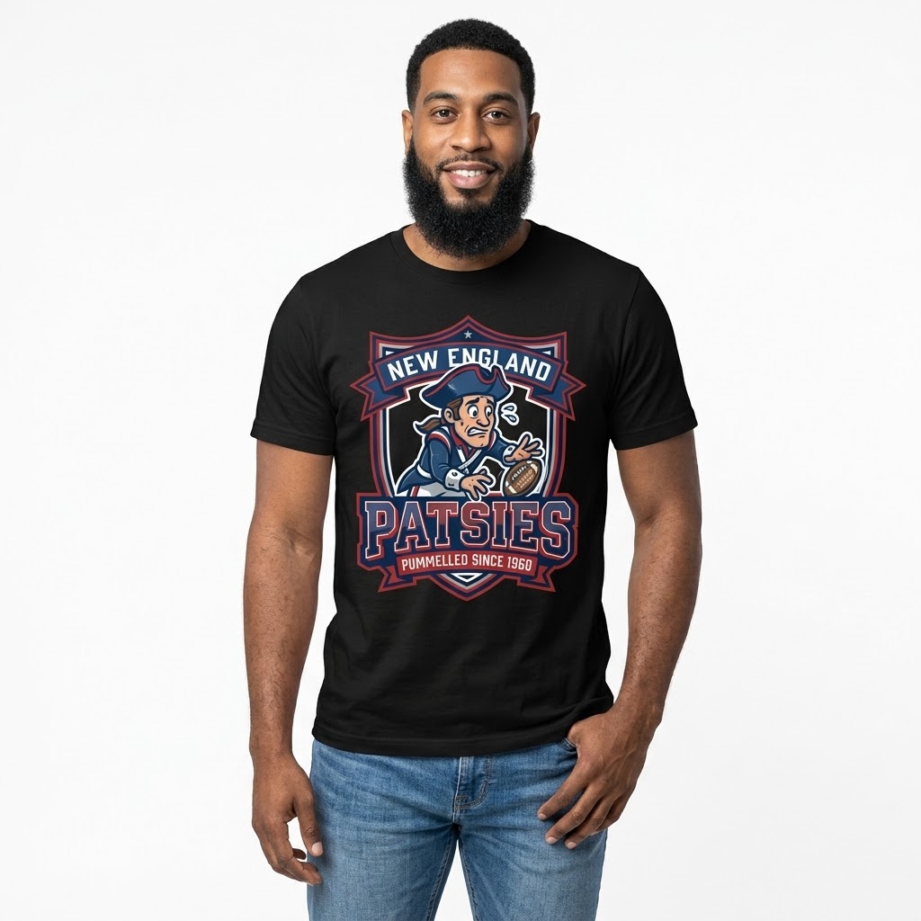 New England Patsies" Graphic Tee – Pummelled Since 1960 (this-is-not-ok.com) By CaddyMeng & Ray - Image 4