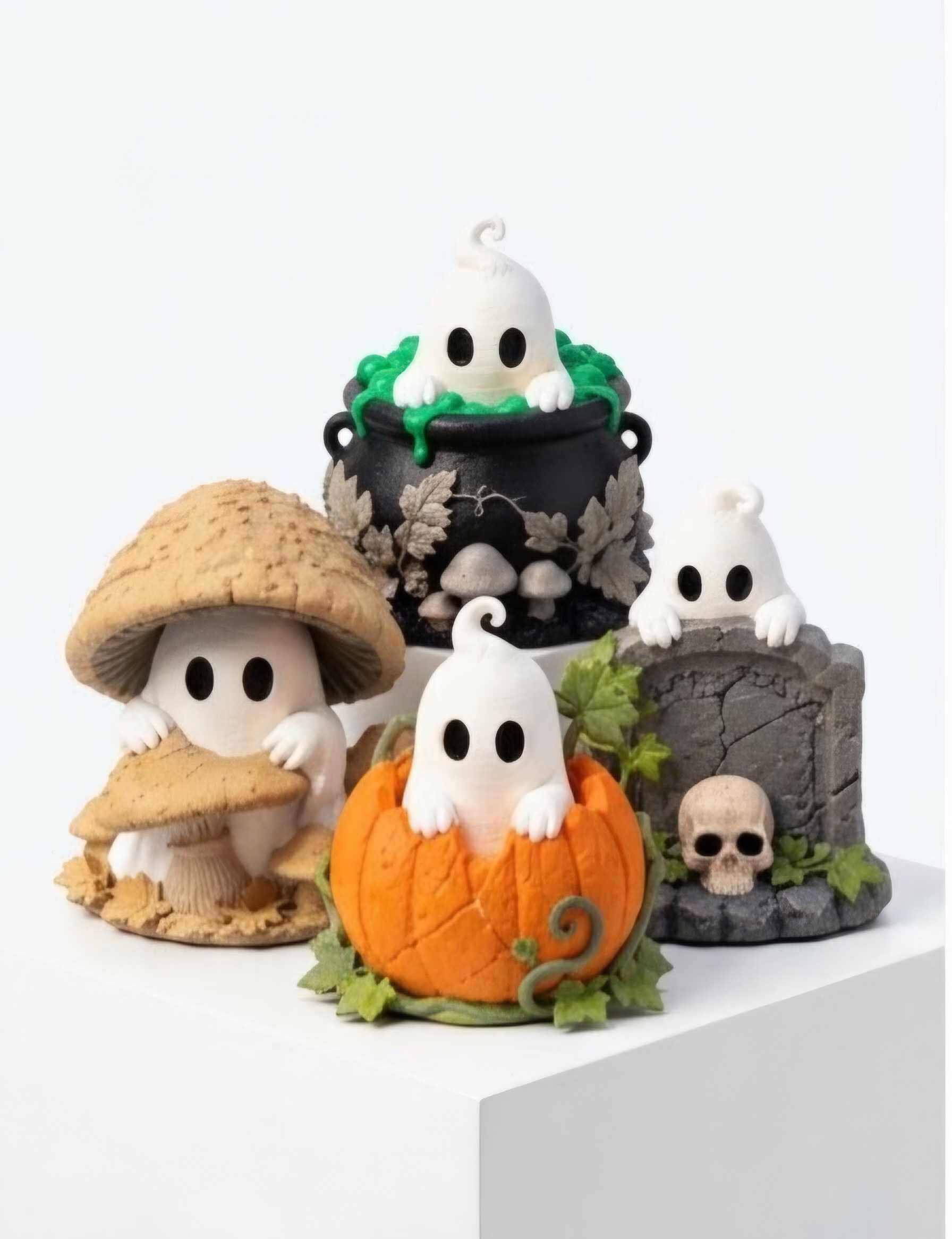 Hiding Ghost Figures — 3D Printed Halloween Collectible Set - Image 3