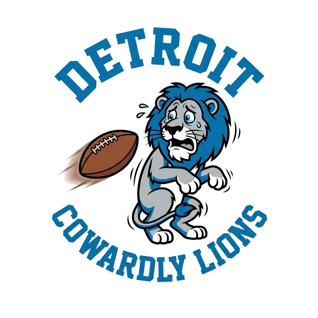 Detroit Cowardly Lions" Graphic Tee (this-is-not-ok.com) By CaddyMeng - Image 3