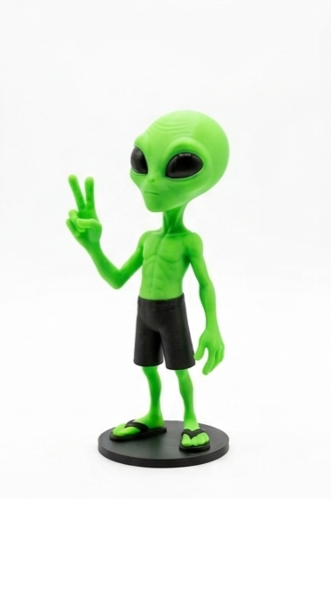 Peace Out" Alien Figurine — 3D Printed Statue - Image 4