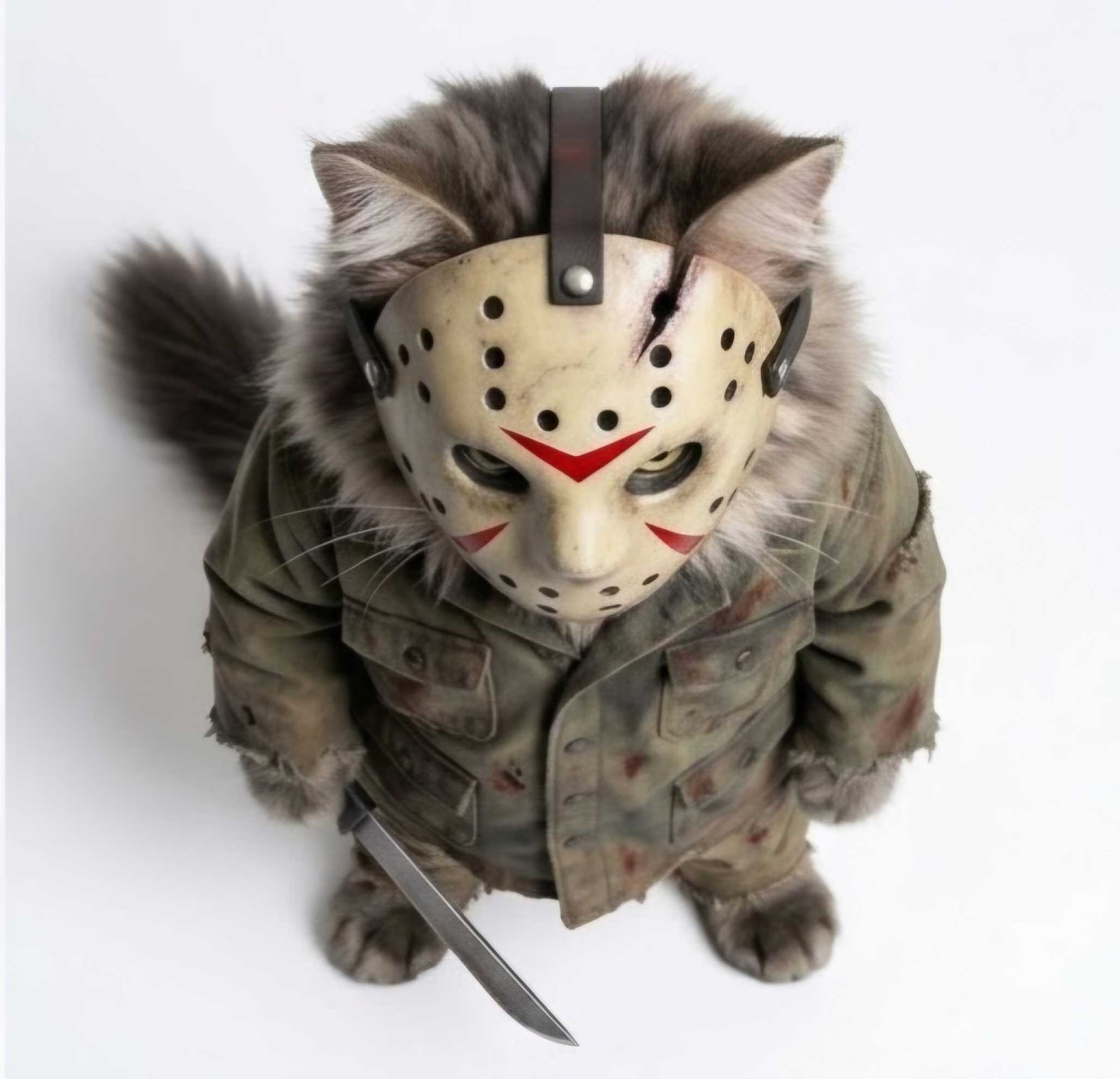 Camp Caddy Slasher – Masked Cat Figure - Image 4