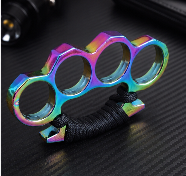 Rainbow Iridescent 3D-Printed Knuckles with Cord Grip - Image 4