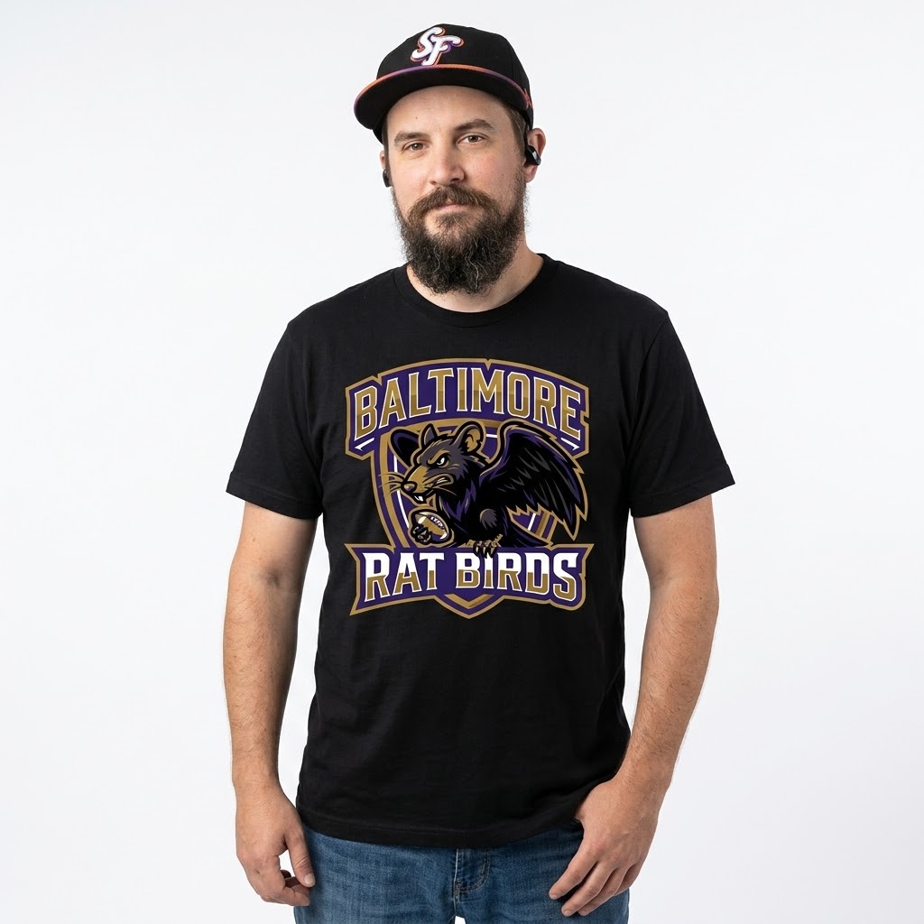 Baltimore "Rat Birds" Rivalry Graphic Tee (This-Is-Not-Ok.com) By CaddyMeng - Image 3
