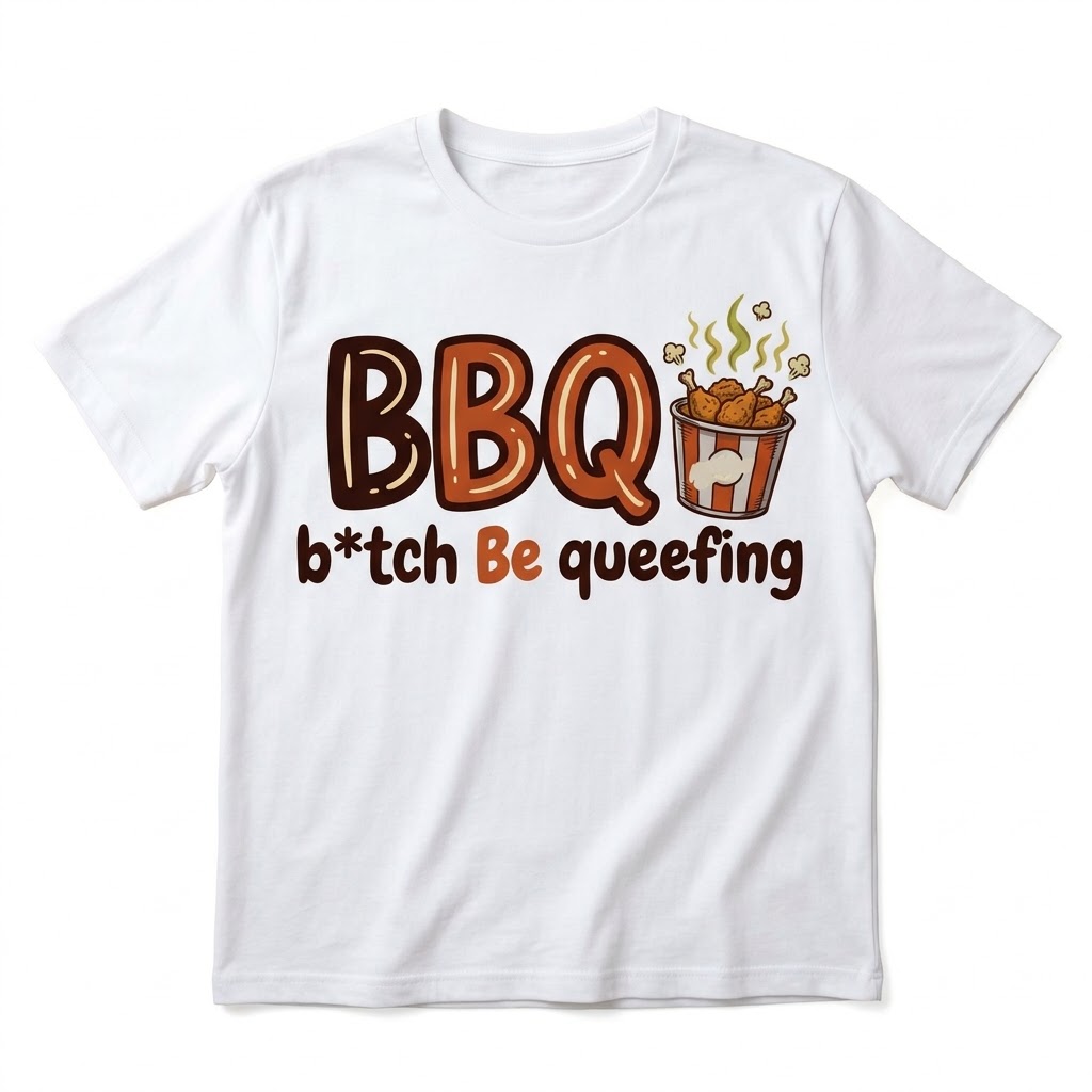 BBQ B*tch Be Queefing Tee - Made By CaddyMeng @ This-Is-Not-Ok.com