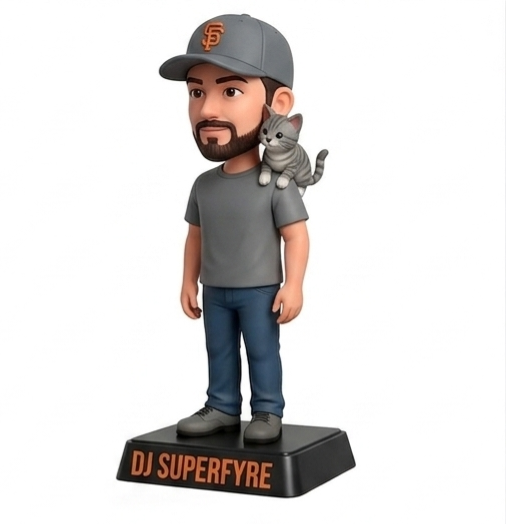DJ Superfyre Figurine – 3D Printed Collectible