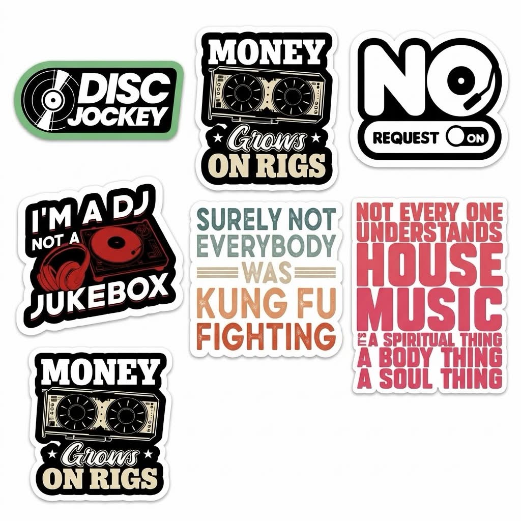 Ultimate DJ & Music Sticker Pack (6-Piece)