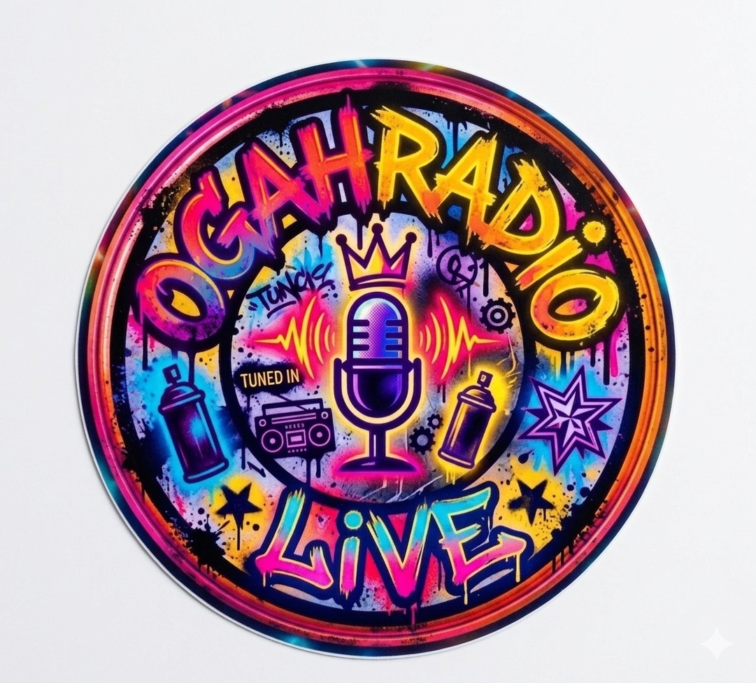 OGAHRADIO.live - Round Stickers 3” (6 Pack)