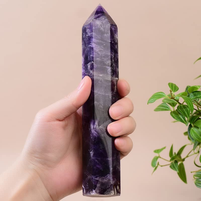 Amethyst Large Crystal Tower Natural Dream 5.9"-6.3" 6 Faceted Single Point - Image 3