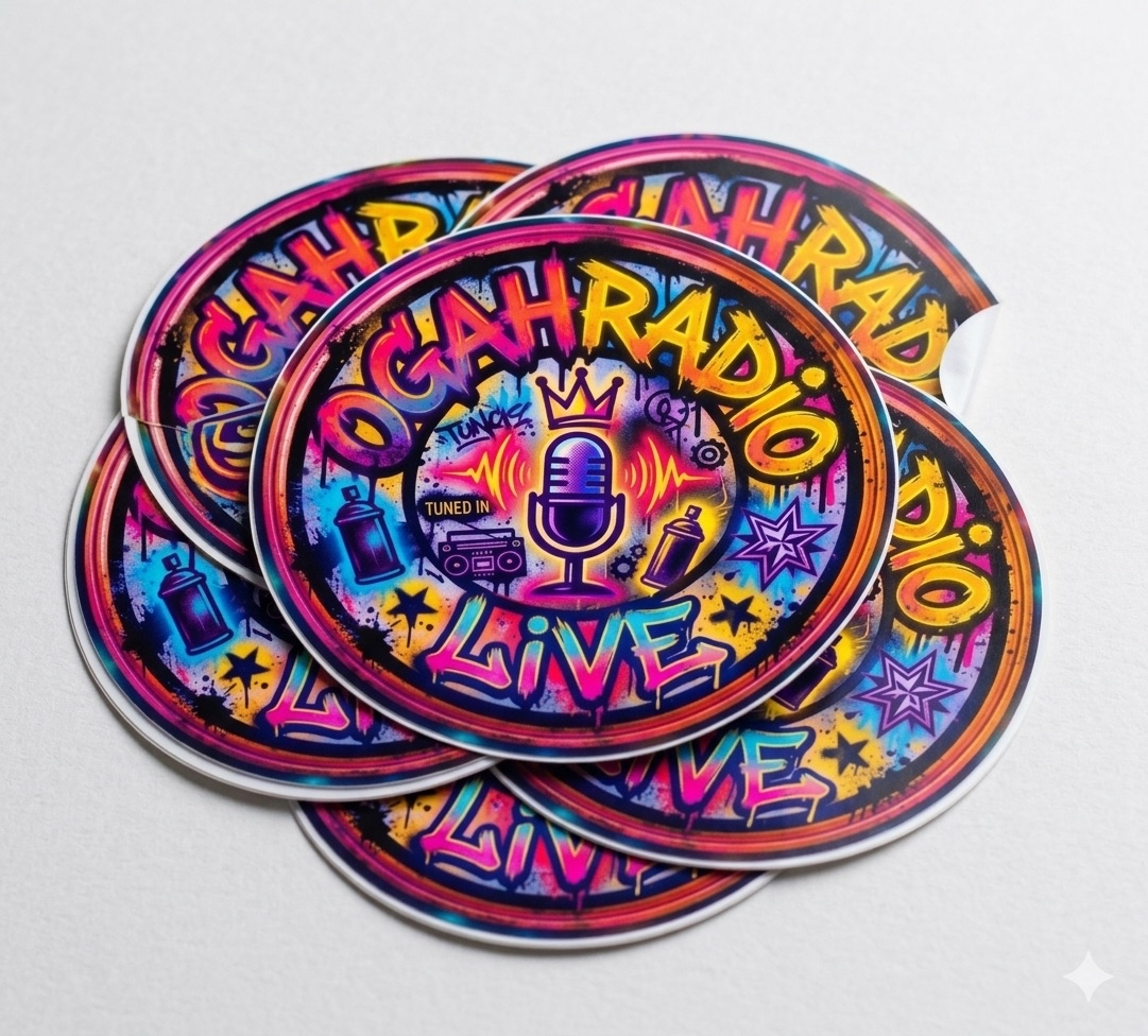 OGAHRADIO.live - Round Stickers 3” (6 Pack) - Image 2