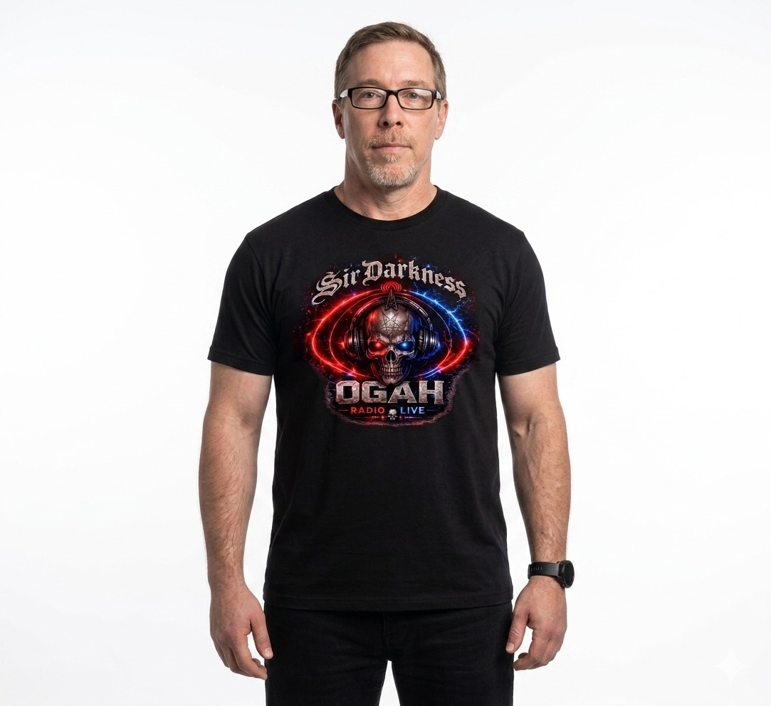 OGAHRADIO.live Sir Darkness Graphic T-Shirt - Image 4